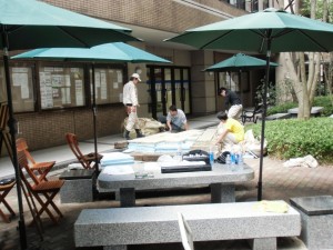 庭造りデモ（作業中）