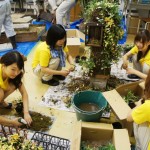 準備の様子(庭デモ)