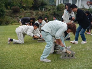 丸太切り競争