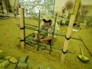 造園3級の課題に取り組む様子