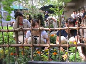 庭デモの様子