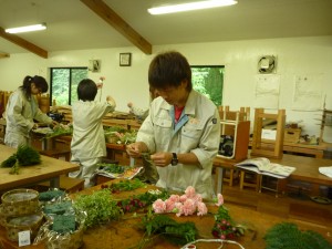 バスケットアレンジ作成中