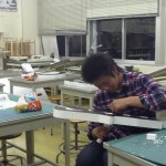 感謝祭の看板作成中です。