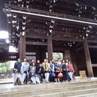 明治神宮で記念撮影
