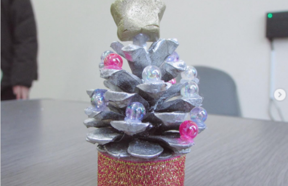 レクリエーションの授業でクリスマスツリーを作りましたꊛᱸ❅