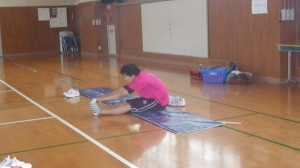 ストレッチ中...