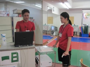 In BODYという器械で体組成を測定