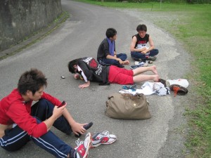 センターから帰る前です